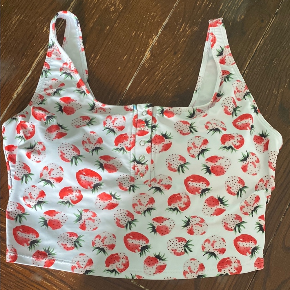 Strawberry Print swim top
